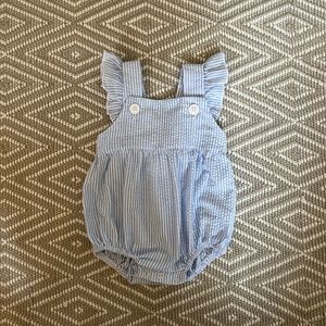 paty - Blue & white seersucker bubble (3-6 months)